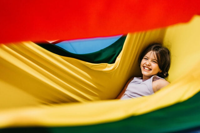 A child in a hammock