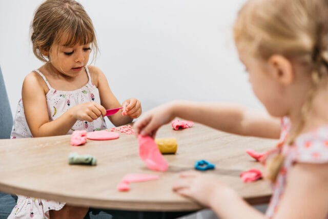 Children playing with Playdough