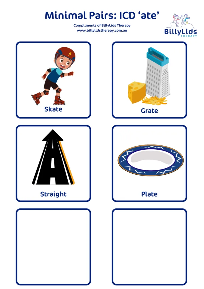 Minimal Pairs - a Parent’s Guide 39 ICD Ate 3