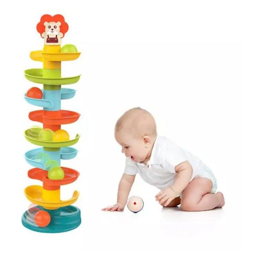 Twirly Whirly Rainbow Ramp with baby