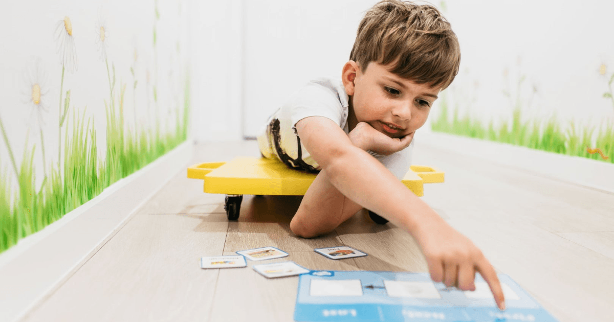 Child using visual schedule