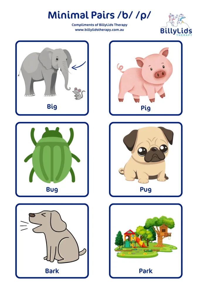 Minimal Pairs - a Parent’s Guide 28 Voice minimal pair b → p