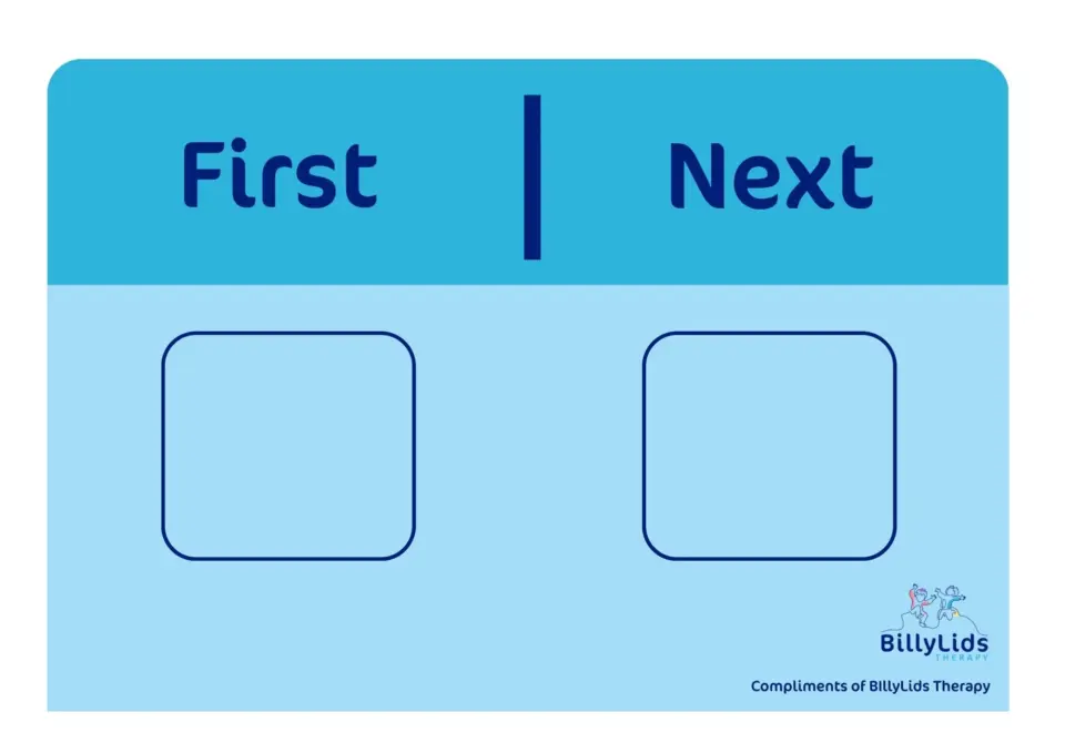 A Guide to Visual Schedules 1 blank-blue-first-next-visual-schedule