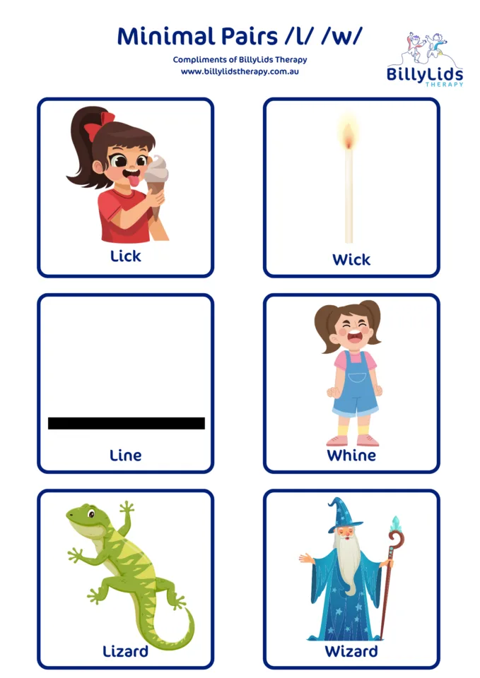 Minimal Pairs - a Parent’s Guide 9 l → w Gliding