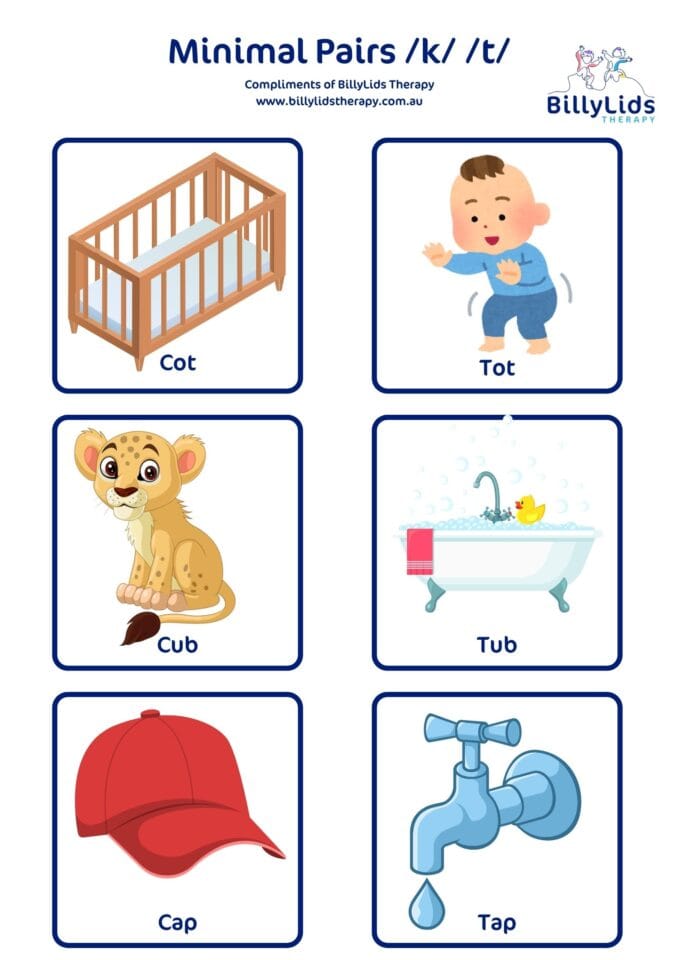 minimal pairs k t
