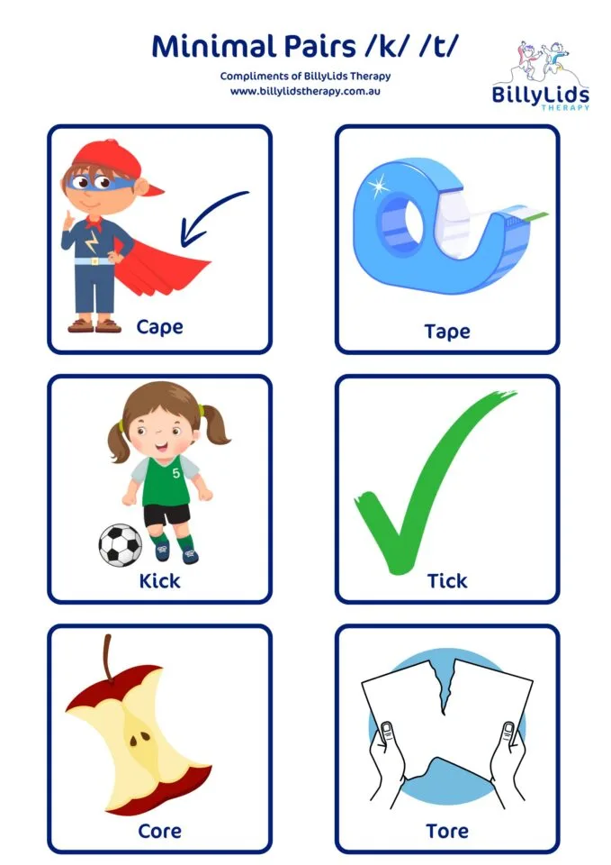 Minimal Pairs - a Parent’s Guide 12 minimal pairs k t