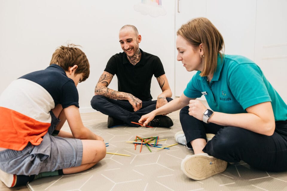 playing pick up sticks